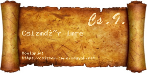 Csizmár Imre névjegykártya