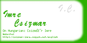 imre csizmar business card